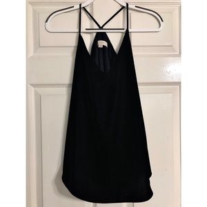 Loft Black Velvet V-Neck Tank